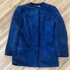 Vintage Blue Suede Jacket | Medium